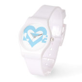 Montre Graphique d'amour cool, Bleu (Angle)
