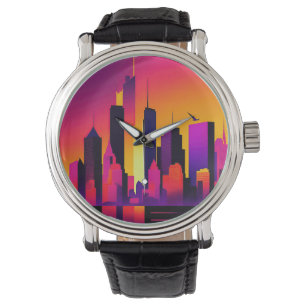 Montre Graphique de ligne Skyline NYC moderne