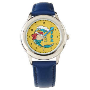 Montre Graphique de vague d'équitation d'Aquaman Chibi