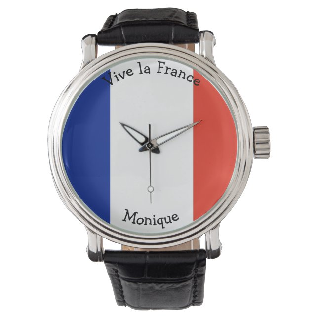 Montre Graphique Drapeau Vive la France (devant)