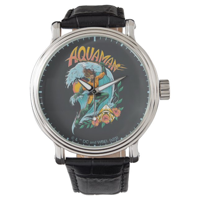 Montre Graphique du Surf de levage Aquaman et Trident (devant)