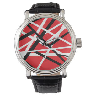 Montre graphisme rouge, noir et blanc