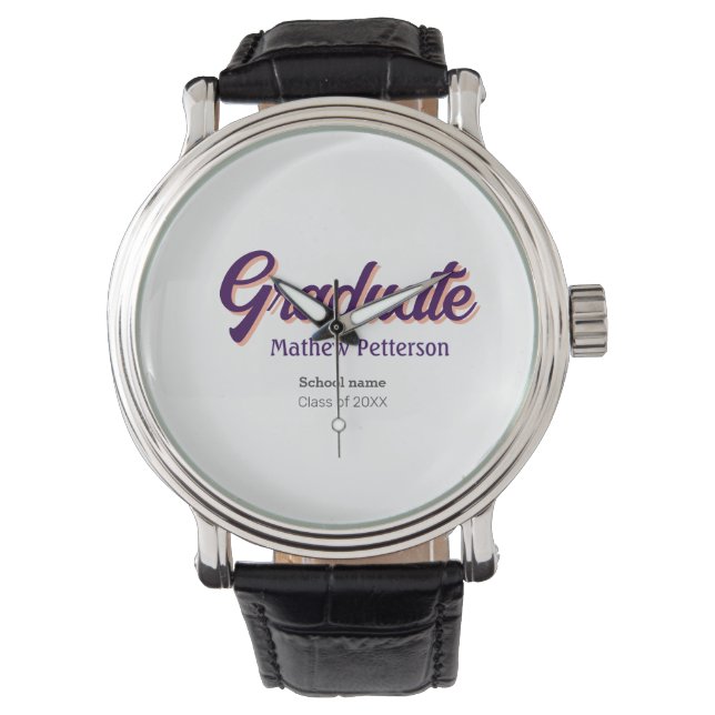 Montre Gras type simple noir classe moderne graduation (devant)