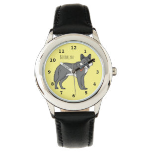 Montre Gray wolf with pipe cartoon