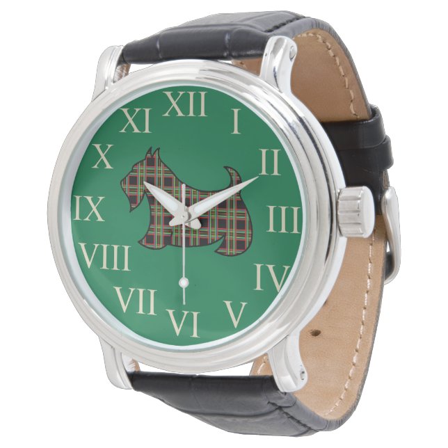 Montre Green Scottish Terrier Watch cadeau (Incliné)