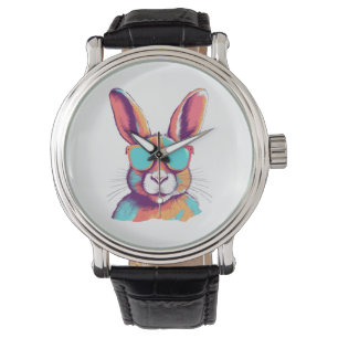 Montre Greg le lapin avec des lunettes