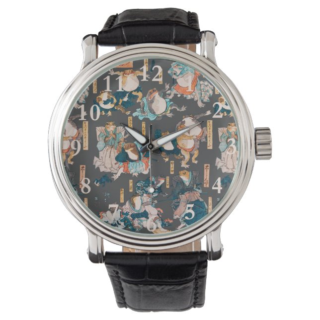 Montre Grenouille japonaise ukiyo-e Froggies (devant)