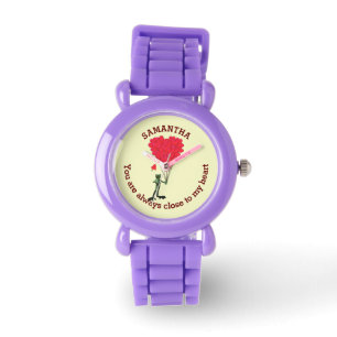 Montre Grenouille romantique mignonne et coeur rouge pers