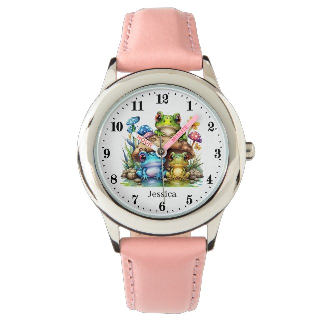 Montre grenouilles cool ajouter un nom (devant)