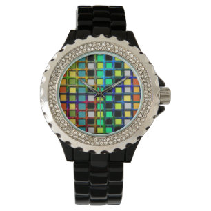 Montre Grille colorée Carrelée par Shirley Taylor
