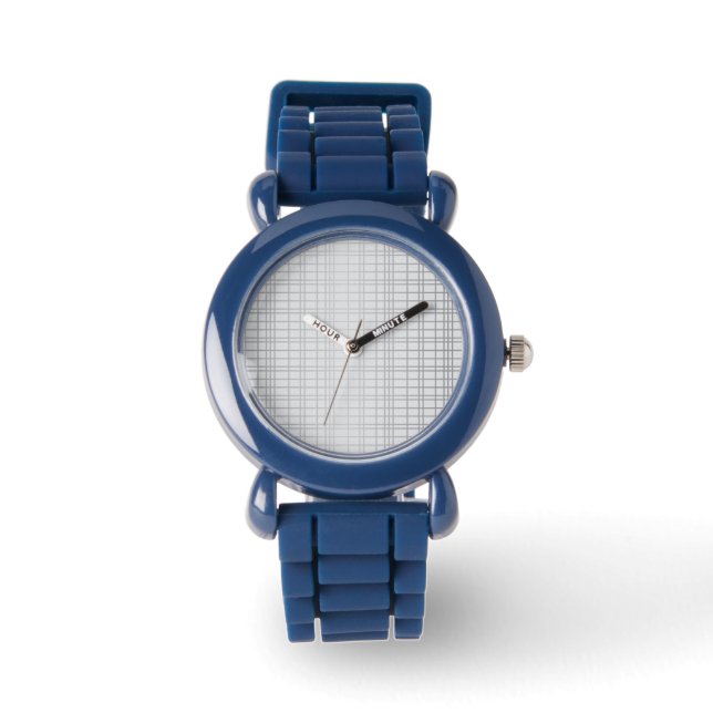 Montre Gris, moderne, simple, cool, lignes de grille tend (Recto)