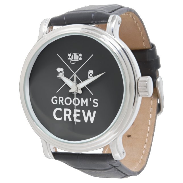 Montre Groom's Crew Groomsmen Bachelor Party cadeaux (Incliné)