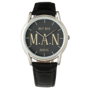 Montre Groomsman Meilleur Homme Père Mariée Groom Monogra