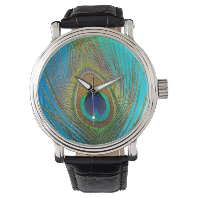 Montre Gros plan de plume de paon (devant)