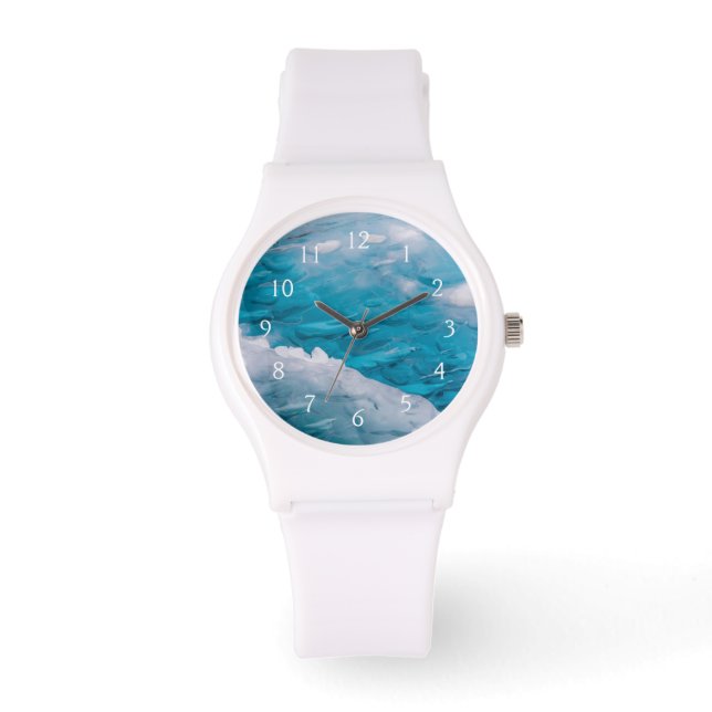 Montre Gros plan sur de la glace bleue (Recto)