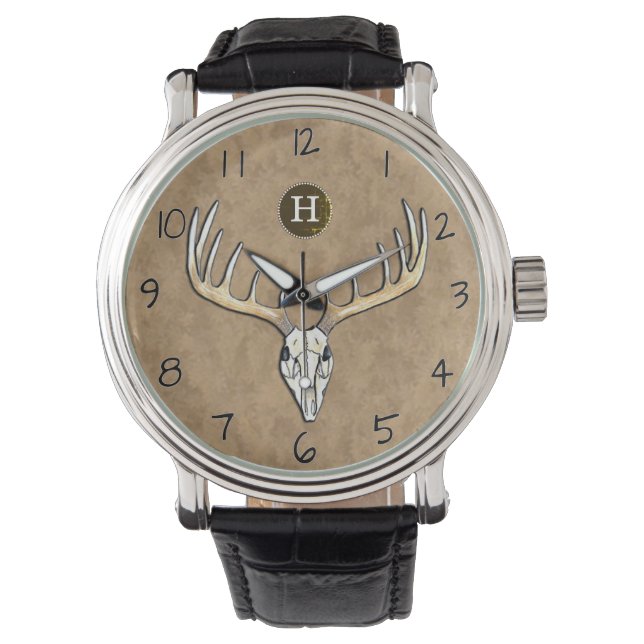 Montre Gros singe cerf blanc Antler Monogramme (devant)