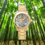 Montre Gros Tigre Sumatran avec chiffres noirs<br><div class="desc">Montre élégante au poignet avec chiffres noirs qui montre l'image du gros chat Sumatran Tiger,  une espèce animale menacée. Sélectionnez votre montre dans plusieurs styles.</div>