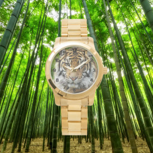 Montre Gros Tigre Sumatran avec chiffres noirs