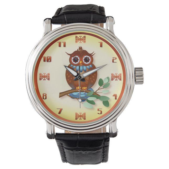 Montre Grosse chouette Brown (devant)