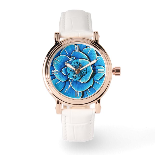 Montre Grosse floraison de Camellia Bleue (Recto)