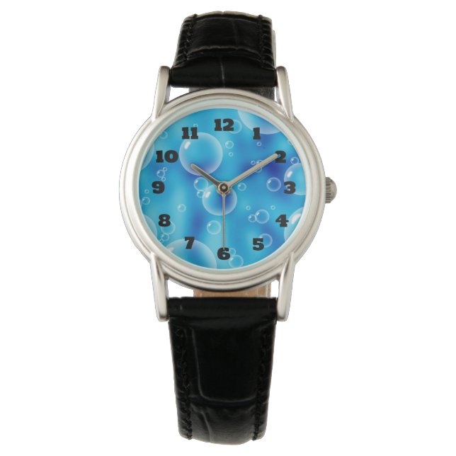 Montre Grosses bulles bleues rebondissantes (devant)