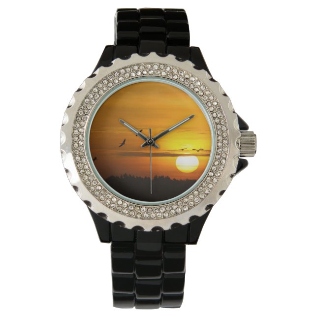 Montre Grues au lever du soleil (devant)