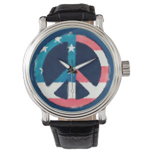 Montre Grunge américaine de signe de paix