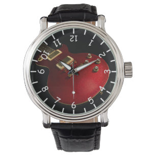 Montre Guitare Cool de musicien Red Sparkle Electric Rock