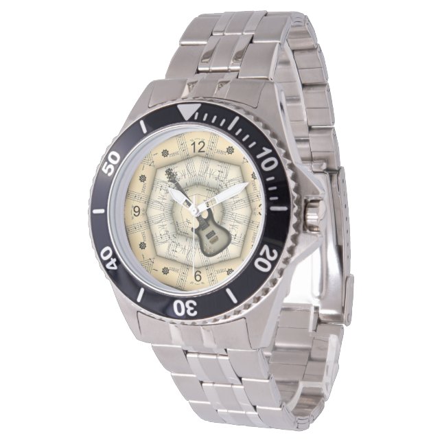 Montre Guitare électrique ~ Conception musicale étrange ~ (Incliné)