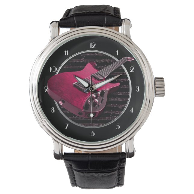 Montre Guitare électrique rouge (devant)
