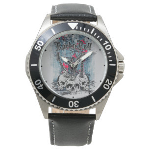 Montre Guitare Rock n Roll Crânes Musique Gothique