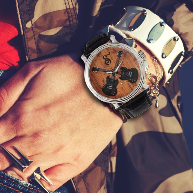 Montre Guitares électriques Noires Garçons (Créateur téléchargé)