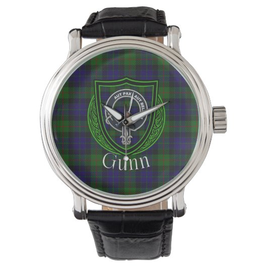 Montre Gunn Scottish Clan Tartan & Crest (devant)