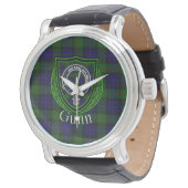 Montre Gunn Scottish Clan Tartan & Crest (Incliné)