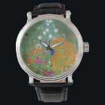 Montre Gustav Klimt : Flower Garden<br><div class="desc">Une belle montre classique ornée d'un jardin fleuri coloré,  peint par le peintre symboliste autrichien Gustav Klimt.</div>