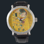 Montre Gustav Klimt Le Baiser<br><div class="desc">Regarder la peinture à l’huile de Gustav Klimt avec la feuille d’or The Kiss (1908). Un homme et une femme,  aux couleurs dorées brillantes,  embrassent et embrassent avec amour dans un champ de fleurs. Un grand cadeau pour les amateurs d'art Art Nouveau et autrichien.</div>