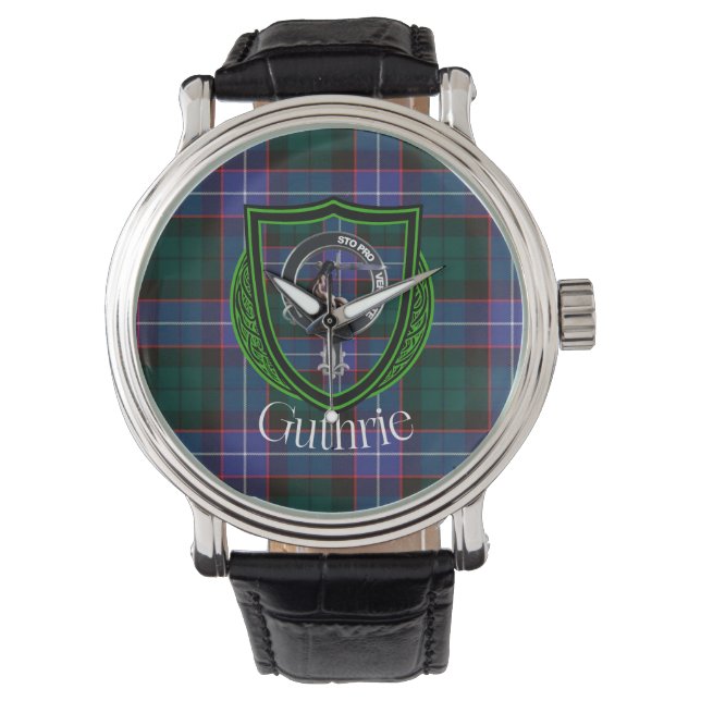 Montre Guthrie Scottish Clan Tartan & Crest (devant)