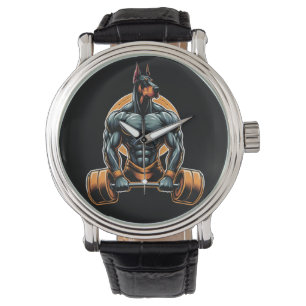 Montre GYM doberman bodybuilder powerlifder chien