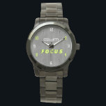 Montre GYM FOCUS Modern Fitness<br><div class="desc">This modern GYM FOCUS watch is designed for fitness lovers and gym spaces. The minimalist gray background combined with bold neon green typography creates a powerful and energetic look that fits perfectly in gyms, workout rooms, fitness studios, or home gyms. The numbers are styled in a dynamic mix of neon...</div>