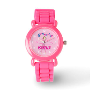 Montre Gymnastique Pink hula hoop girl Nom personnalisé