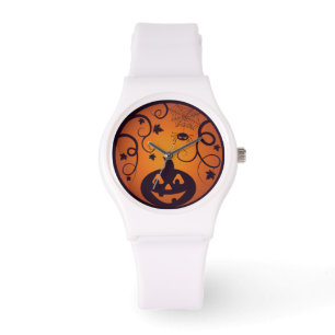 Montre Halloween Jack-o'-lantern citrouille visage et ara