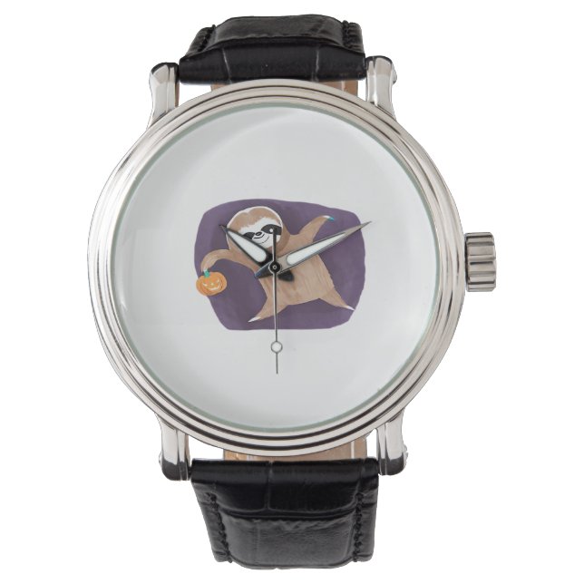 Montre Halloween paresse, citrouille, chauve-souris, arai (devant)