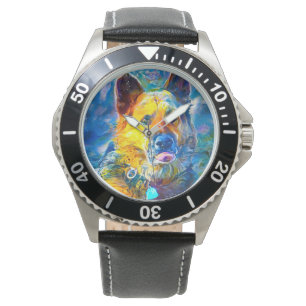 Montre Halo : Portrait d'un berger allemand
