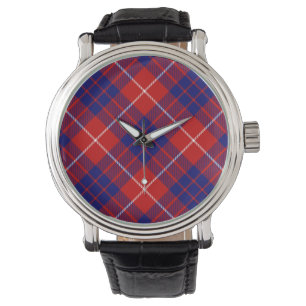 Montre Hamilton tartan rouge bleu violet plaid