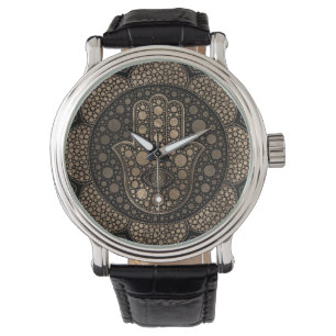 Montre Hamsa Main - Main de Fatima à Lotus mandala