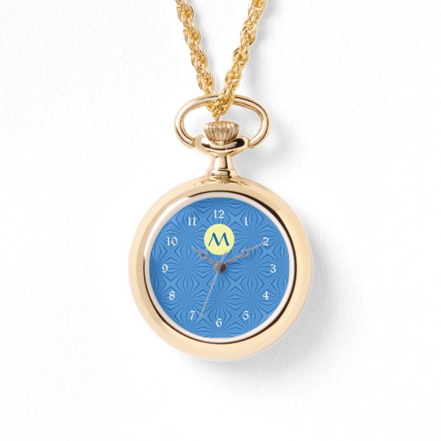 Montre Hanoukka Blue Squiggly Carrés (Recto)