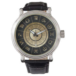 MONTRE HANSOM NOIR & OR ZODIAC SIGNE WRIST WATT