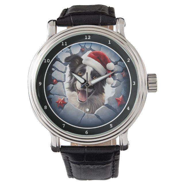 Montre Happy Border Collie Christmas Image (devant)