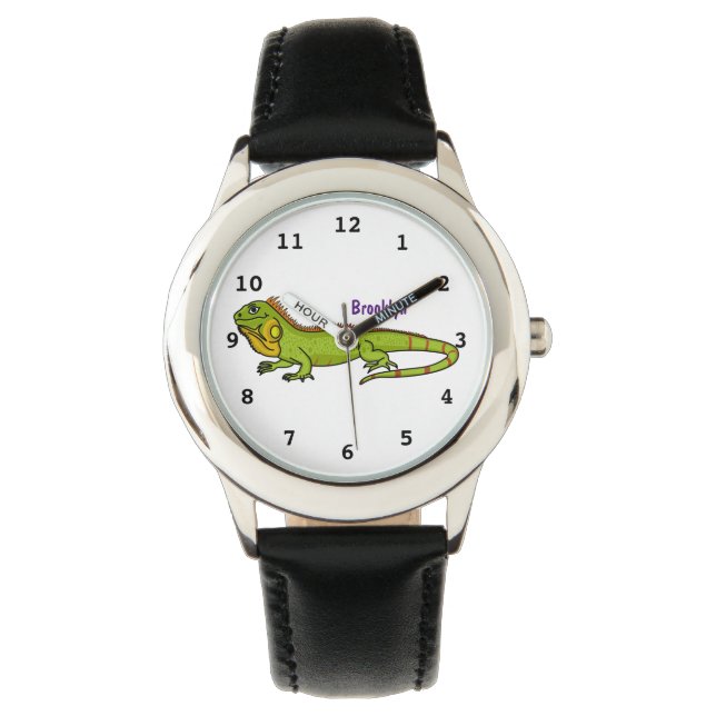 Montre Happy green iguana cartoon (devant)