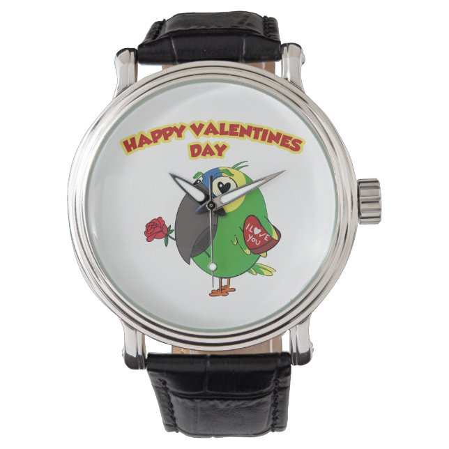 Montre happy valentine parrot (devant)